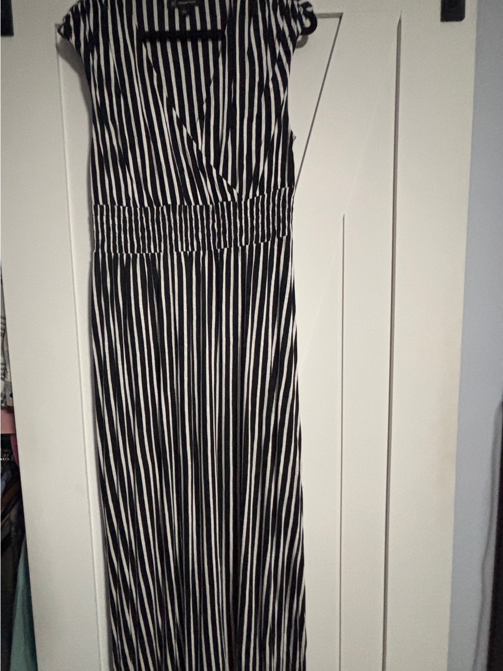 INC International Concepts Black and White Striped Maxi Dress